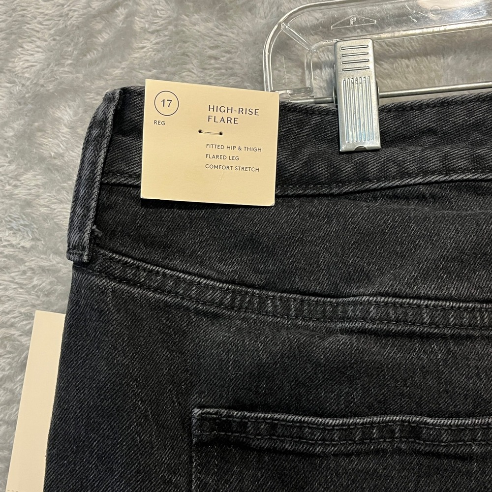 Universal Thread Flare Jeans Womens 17 Black High Rise Denim Regular New - Picture 9 of 10